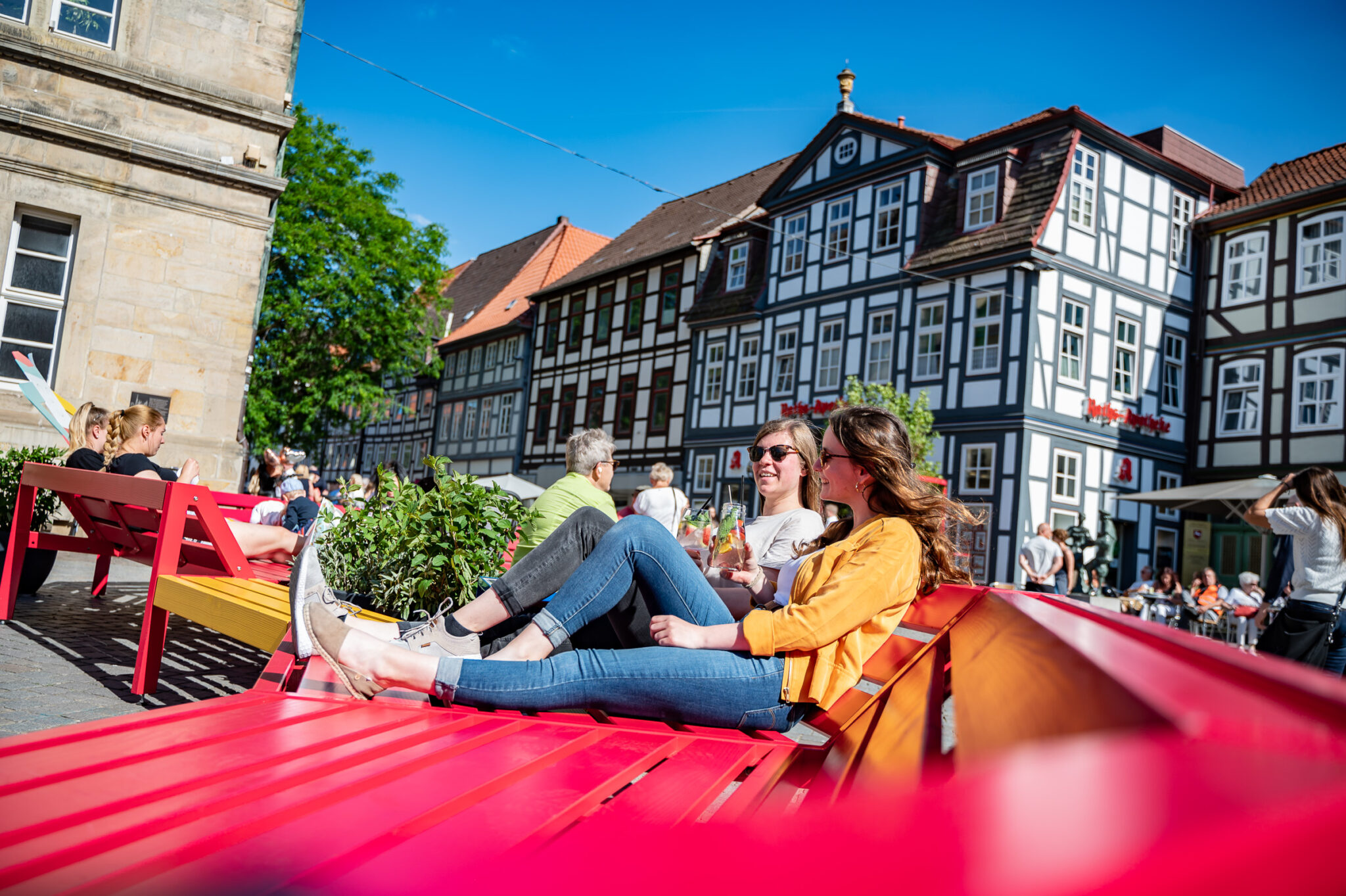 Hameln Aufbau für Sommeraktion „Hameln. Komm, wie Du bist.“ beginnt